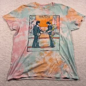 Pink Floyd Wish You Were Here Tie Dye Graphic T-Shirt Mens Large Pastel 2021